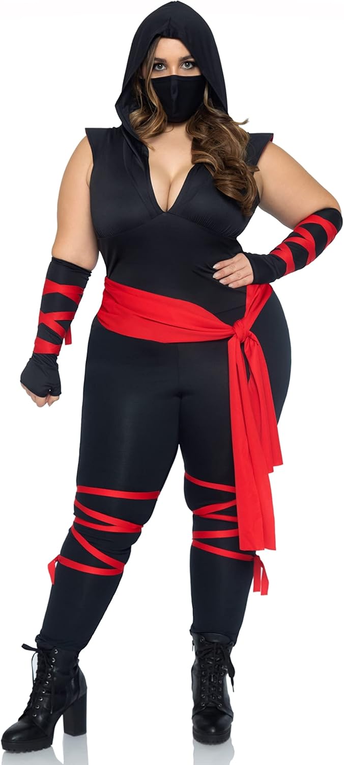 Women's 4 Pc Deadly Ninja Costume Halloween deadpool