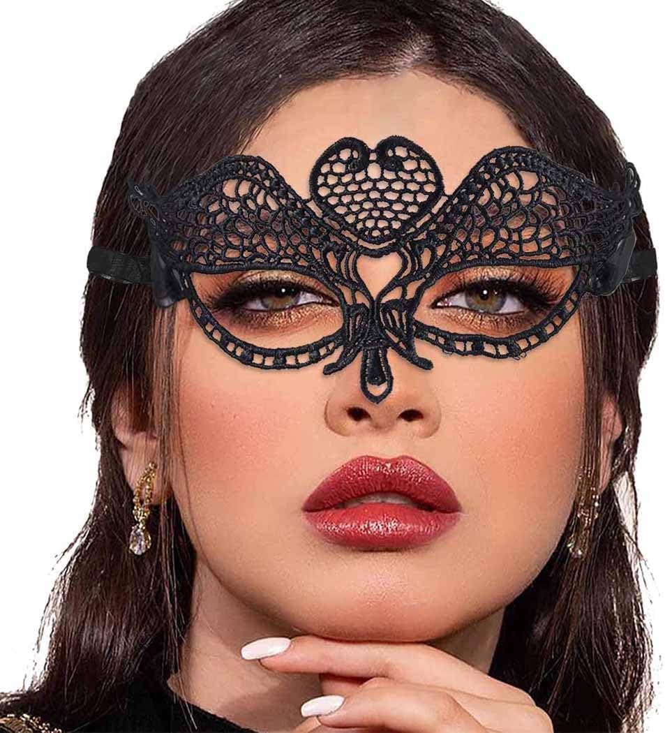 Masquerade Lace Mask Women Black Lace Masks Costume Party Proms Face Mask Halloween Eye Mask