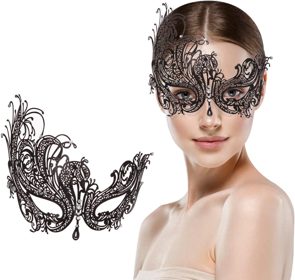 Mask for Women Venetian Metal Party For Carnival Halloween Costume Cosplay