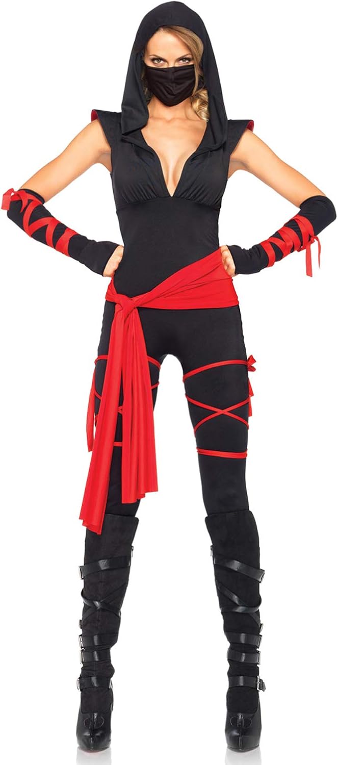 Women's 4 Pc Deadly Ninja Costume Halloween deadpool