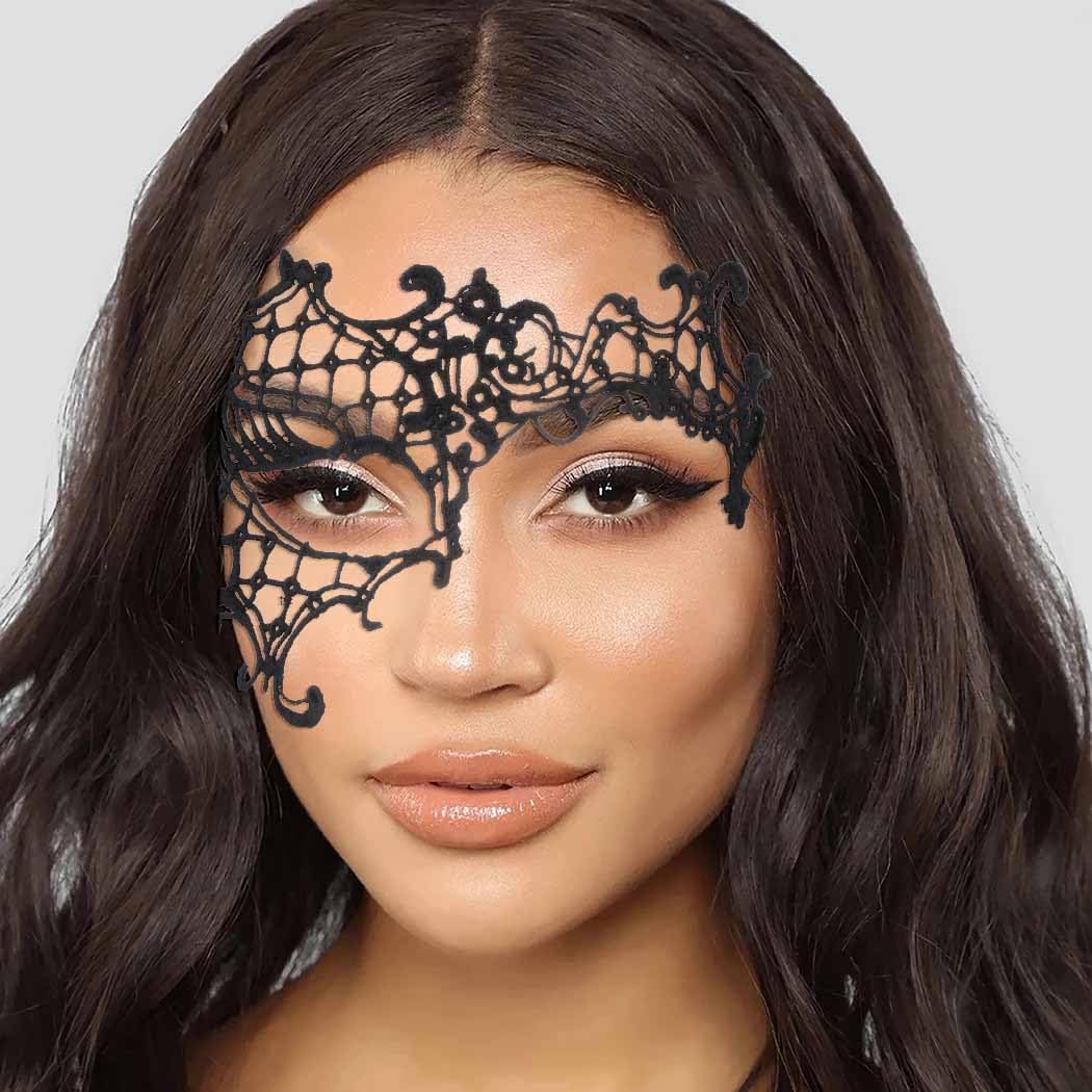 Masquerade Lace Mask Women Black Lace Masks Costume Party Proms Face Mask Halloween Eye Mask