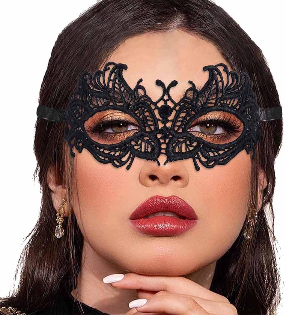 Masquerade Lace Mask Women Black Lace Masks Costume Party Proms Face Mask Halloween Eye Mask