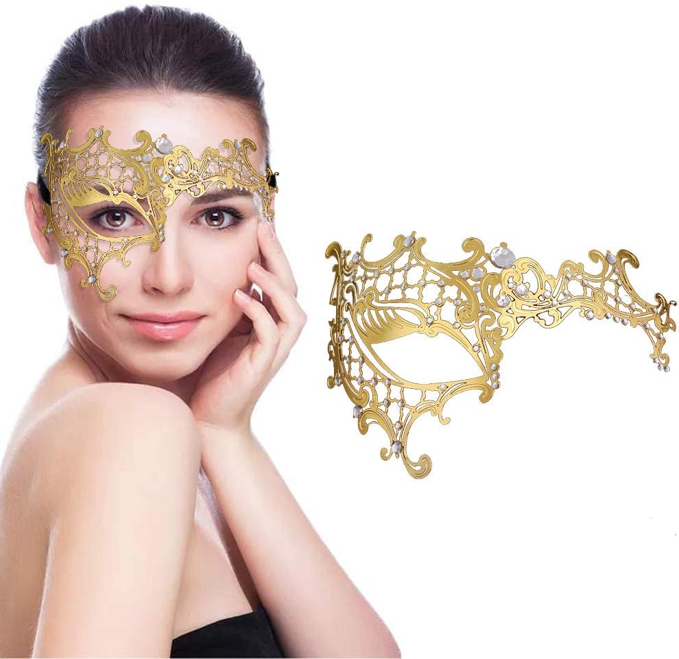 Mask for Women Venetian Metal Party For Carnival Halloween Costume Cosplay