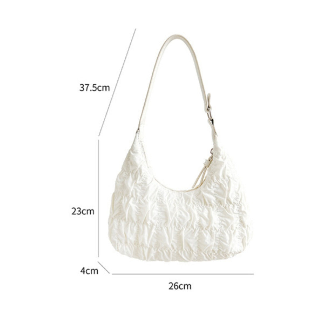 small shoulder bag, small sweet underarm bag, cream puff bag, girl cloud pleated bag