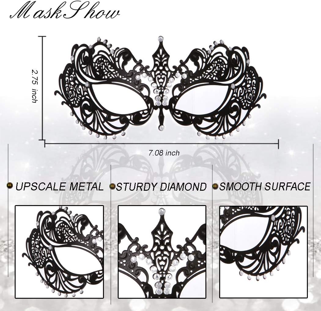 Mask for Women Venetian Metal Party For Carnival Halloween Costume Cosplay