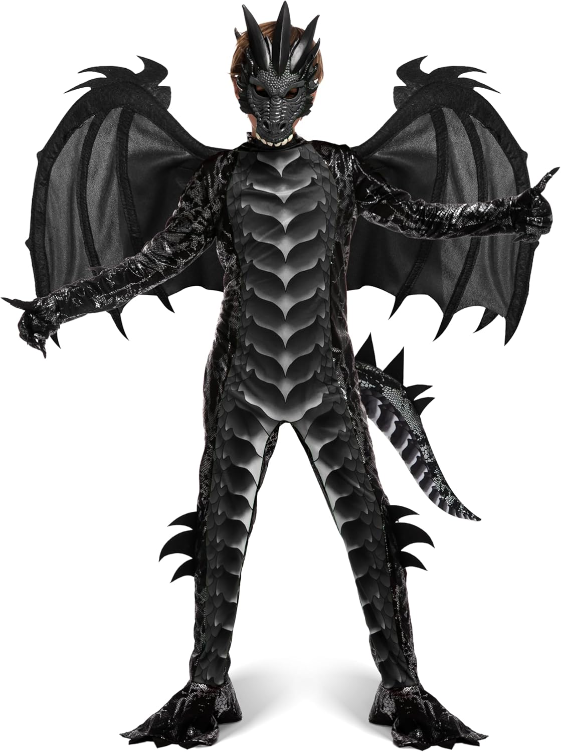 Spooktacular Creations Halloween Kid Dragon Costume, Boys Dragon Wings, Tail and Mask Set for Halloween Dress Up