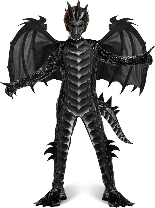 Spooktacular Creations Halloween Kid Dragon Costume, Boys Dragon Wings, Tail and Mask Set for Halloween Dress Up