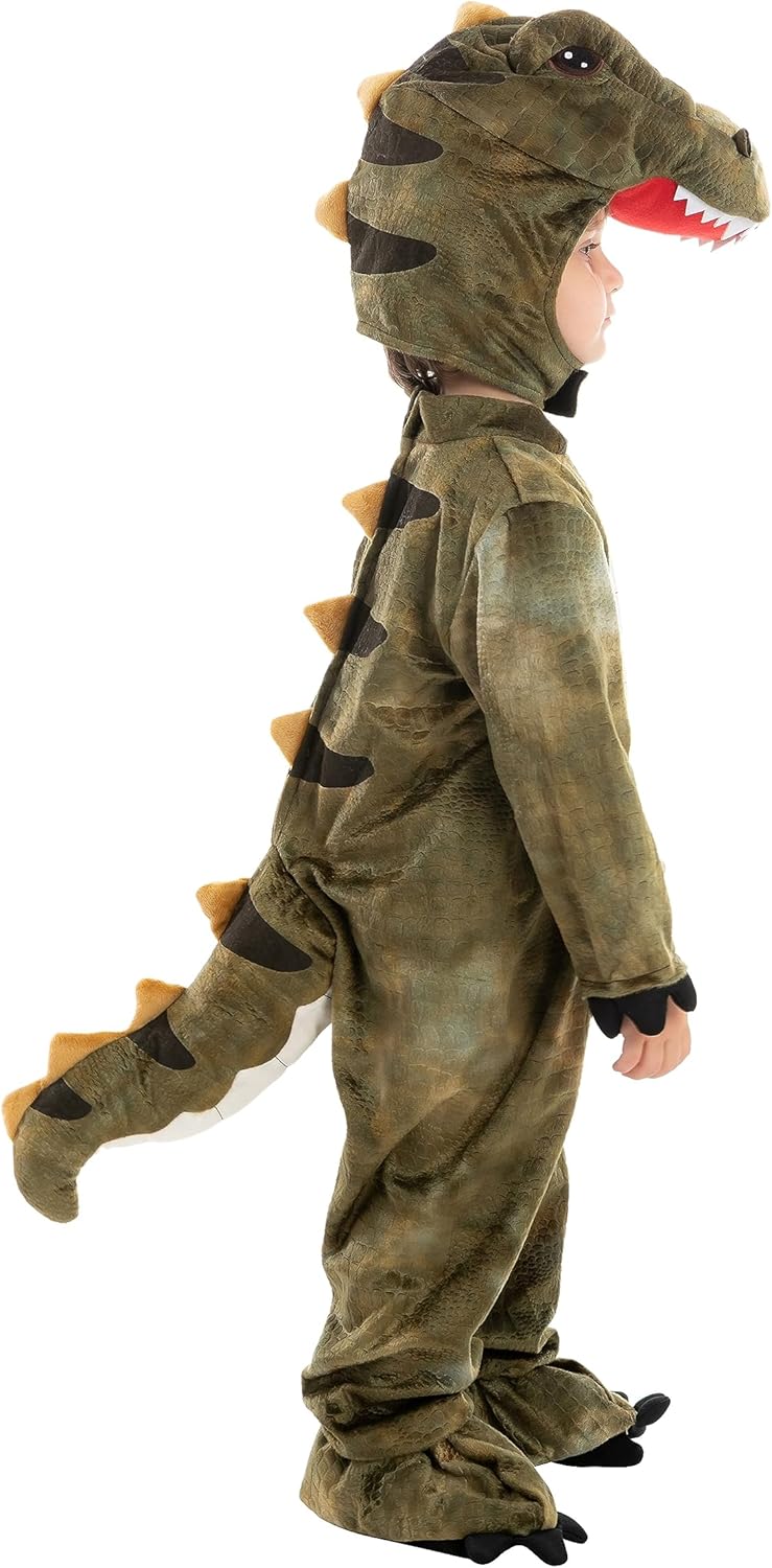 Realistic T-rex Costume Outfit Dinosaur Jumpsuit with Egg for Kids Toddler Halloween Dress-up Party