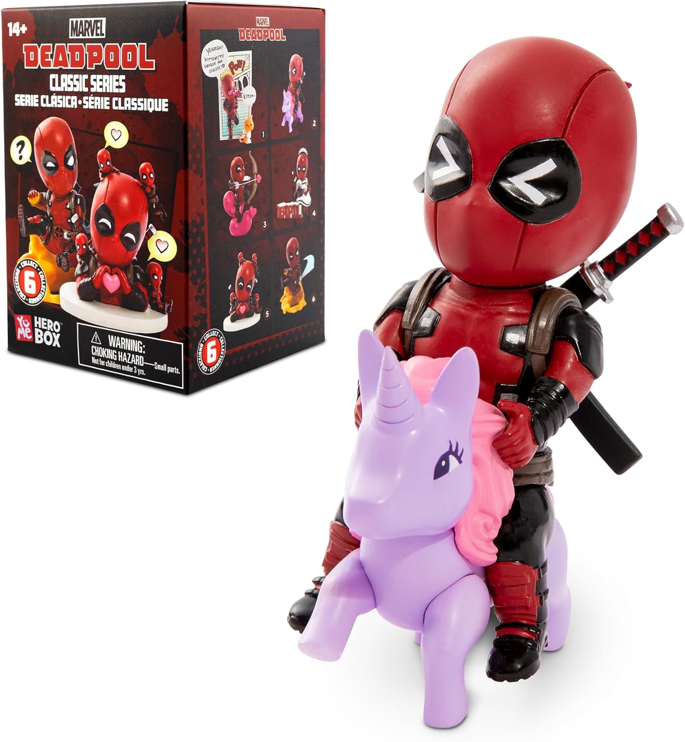 Halloween Deadpool Classic Series Hero Box - Blind Box, 2" to 4" Collectible Toy Figurines, Marvel Superhero Movie Inspired Toy Figure Set, Fun Gifts for Adults, Boys, Girls, and Kids Ages 14+, Single Box