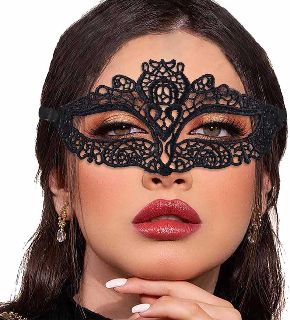 Masquerade Lace Mask Women Black Lace Masks Costume Party Proms Face Mask Halloween Eye Mask