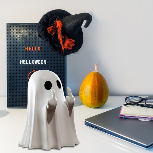 Halloween Ghost Figurine - Spooky Resin Ghost Statue, Cute Ghost Decor for Halloween Decorations, Porch and Indoor Spooky Home Decor (Ghost (1 Figurine))