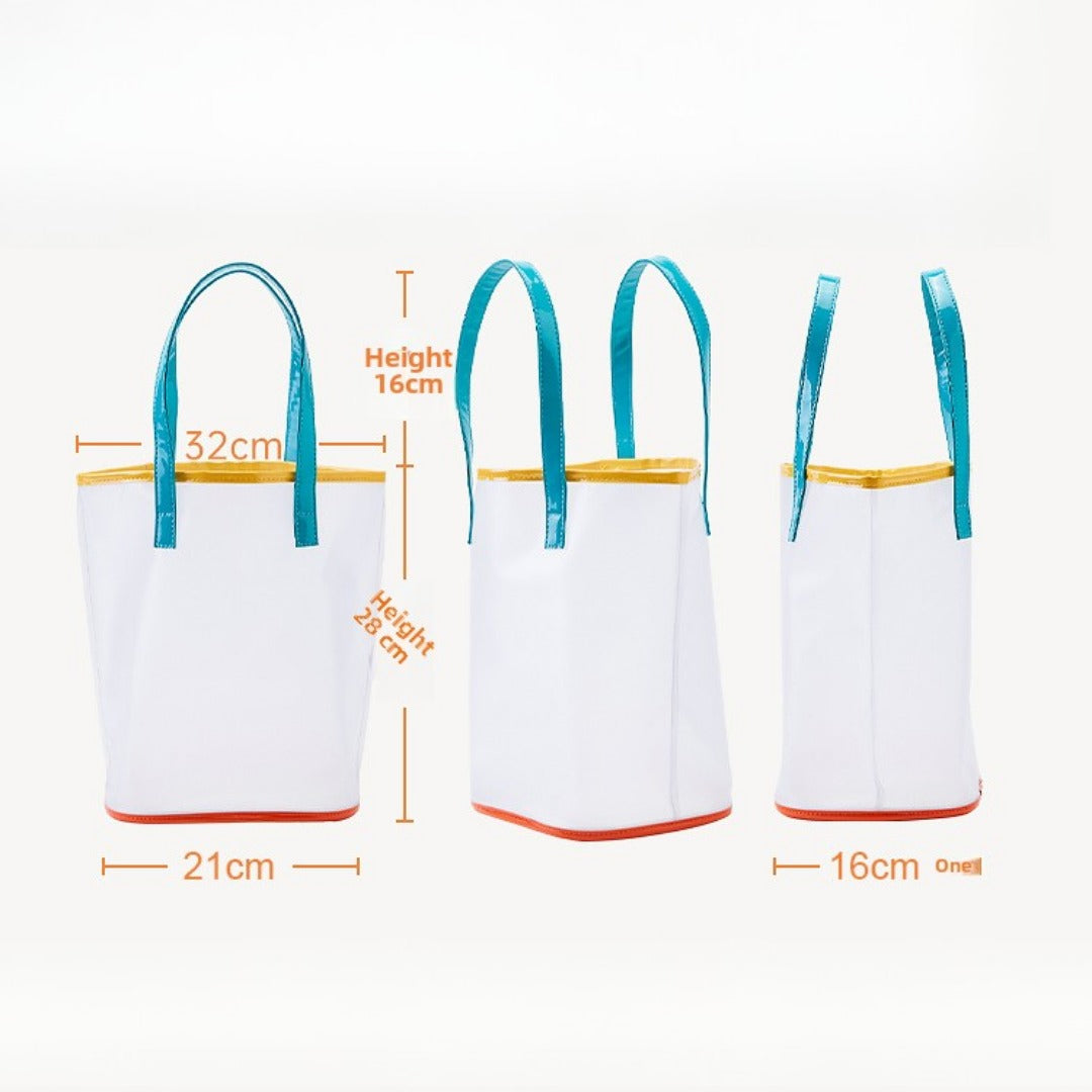 Frosted translucent PVC jelly bag, portable large-capacity beach bag, swimming bag,