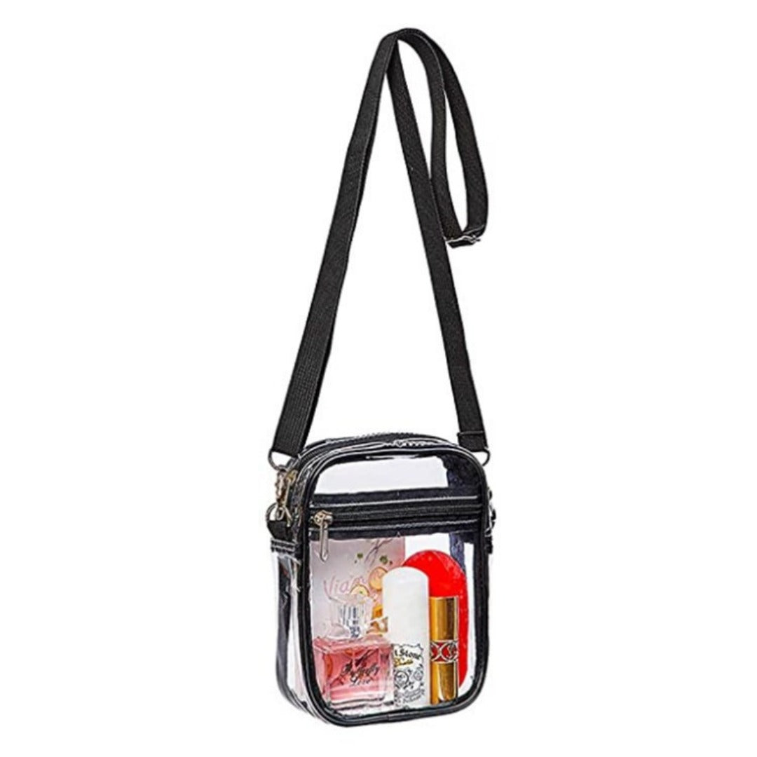 PVC transparent small shoulder crossbody bag, portable waterproof shopping bag, beach multi-functional storage bag