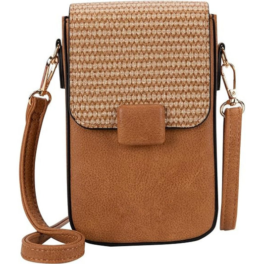 Women's Bag Casual Vertical Women's Mobile Phone Bag Straw Mini Shoulder Bag Fashion Crossbody Bag