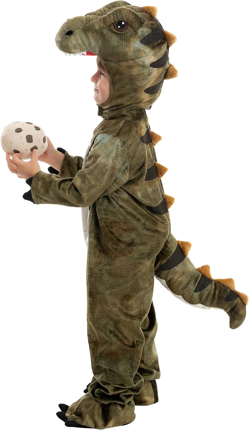 Realistic T-rex Costume Outfit Dinosaur Jumpsuit with Egg for Kids Toddler Halloween Dress-up Party