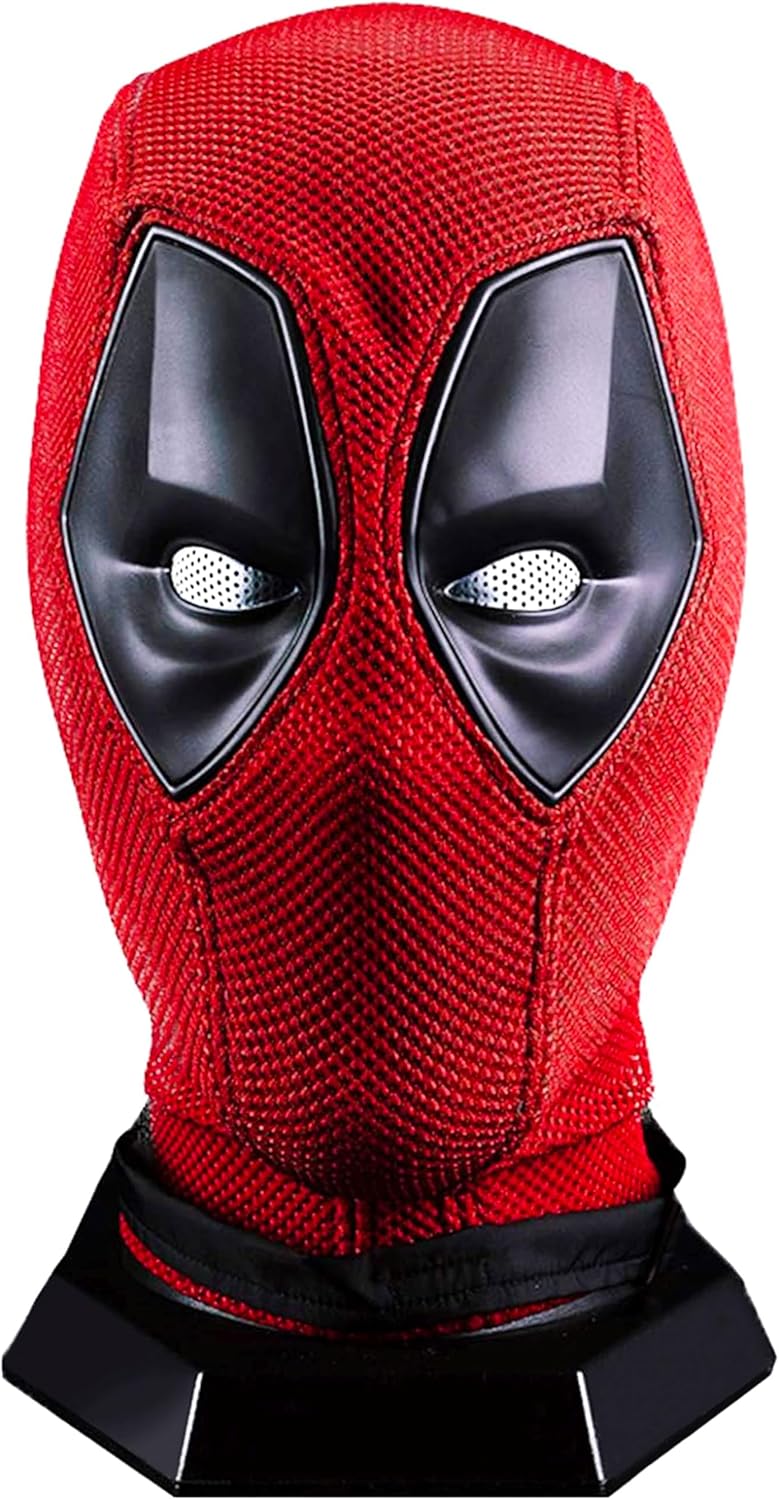 Superhero Wade Wilson Costume Halloween Red Helmet Mask Knitted Deadpool