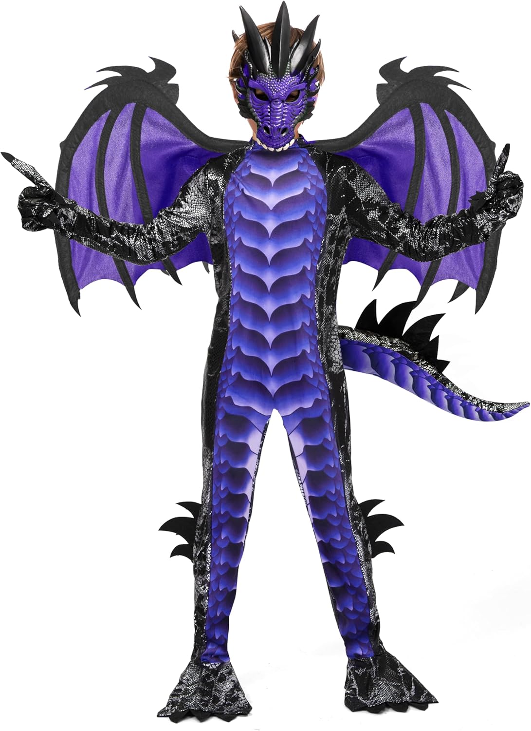 Spooktacular Creations Halloween Kid Dragon Costume, Boys Dragon Wings, Tail and Mask Set for Halloween Dress Up