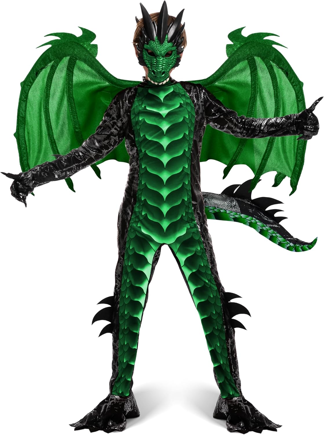 Spooktacular Creations Halloween Kid Dragon Costume, Boys Dragon Wings, Tail and Mask Set for Halloween Dress Up