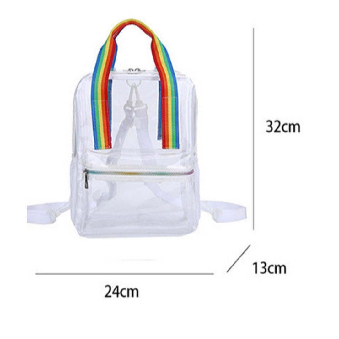 Waterproof PVC Backpack Purse with Clear Design, Durable and Stylish, Perfect for Travel, School, and Everyday Use School Bag Summer Waterproof PVC Beach Bag