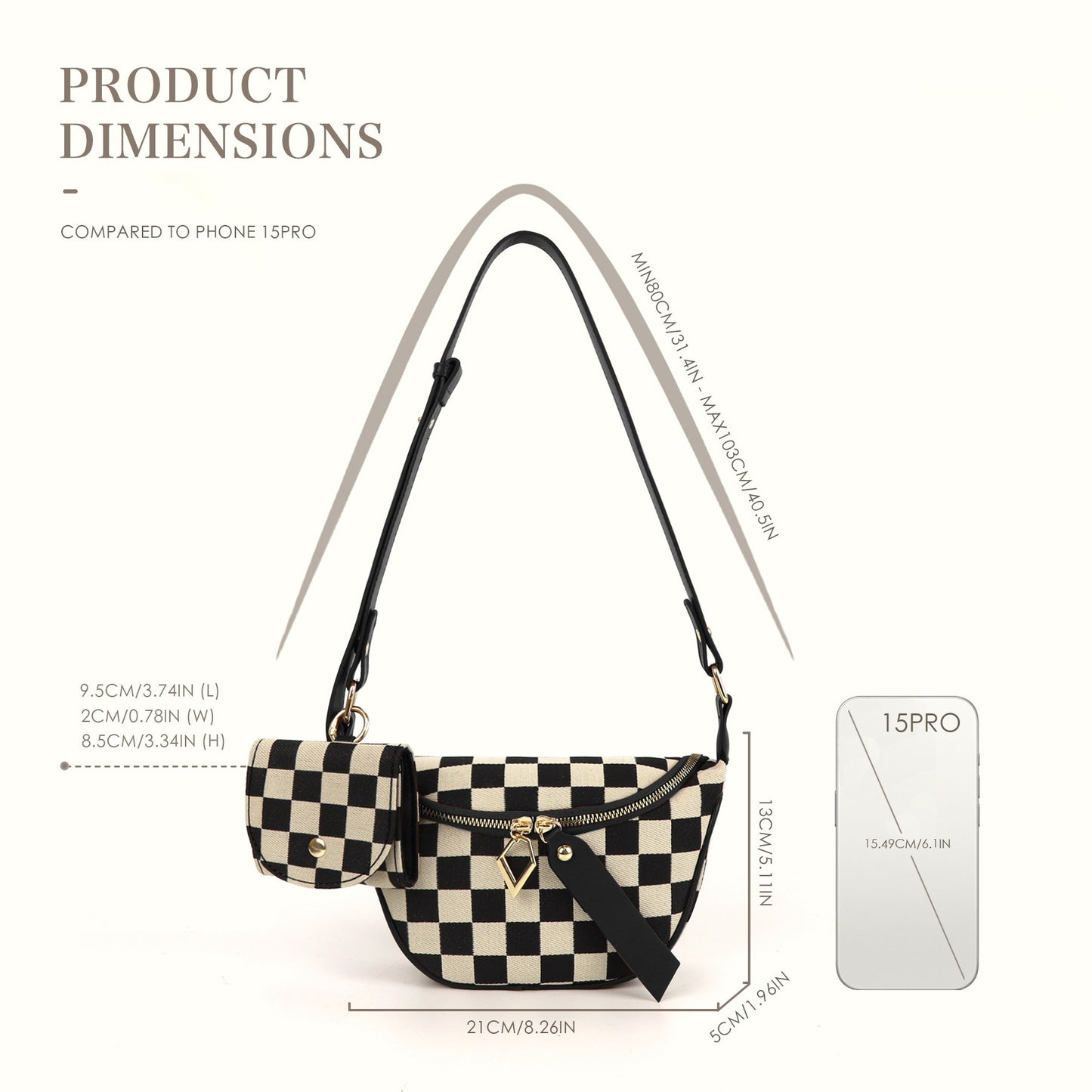 Versatile Checkerboard Chest Bag – Fashion Plaid Waist Bag, Stylish Messenger Bag & Fanny Pack for Everyday Use