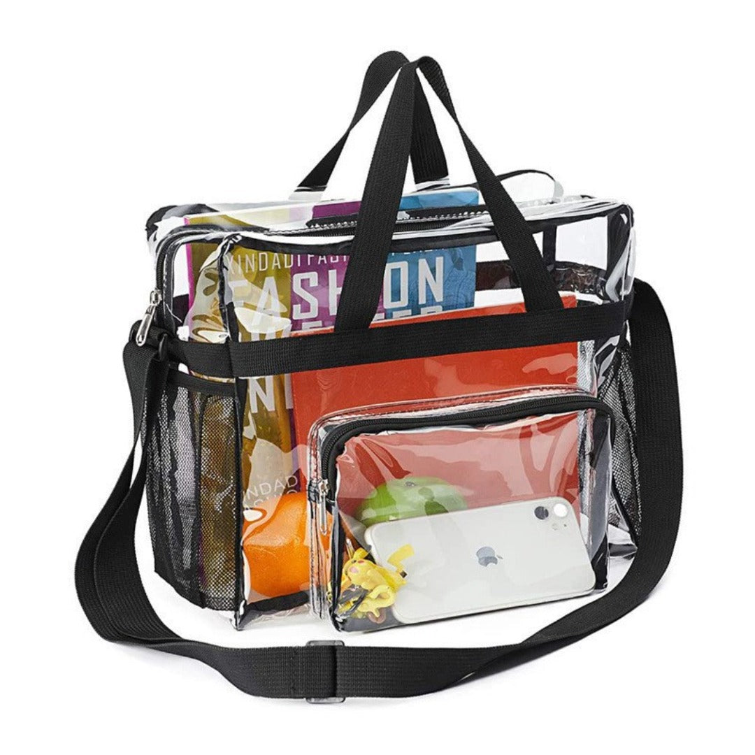 Transparent PVC large capacity tote bag, portable travel cold wash bag,