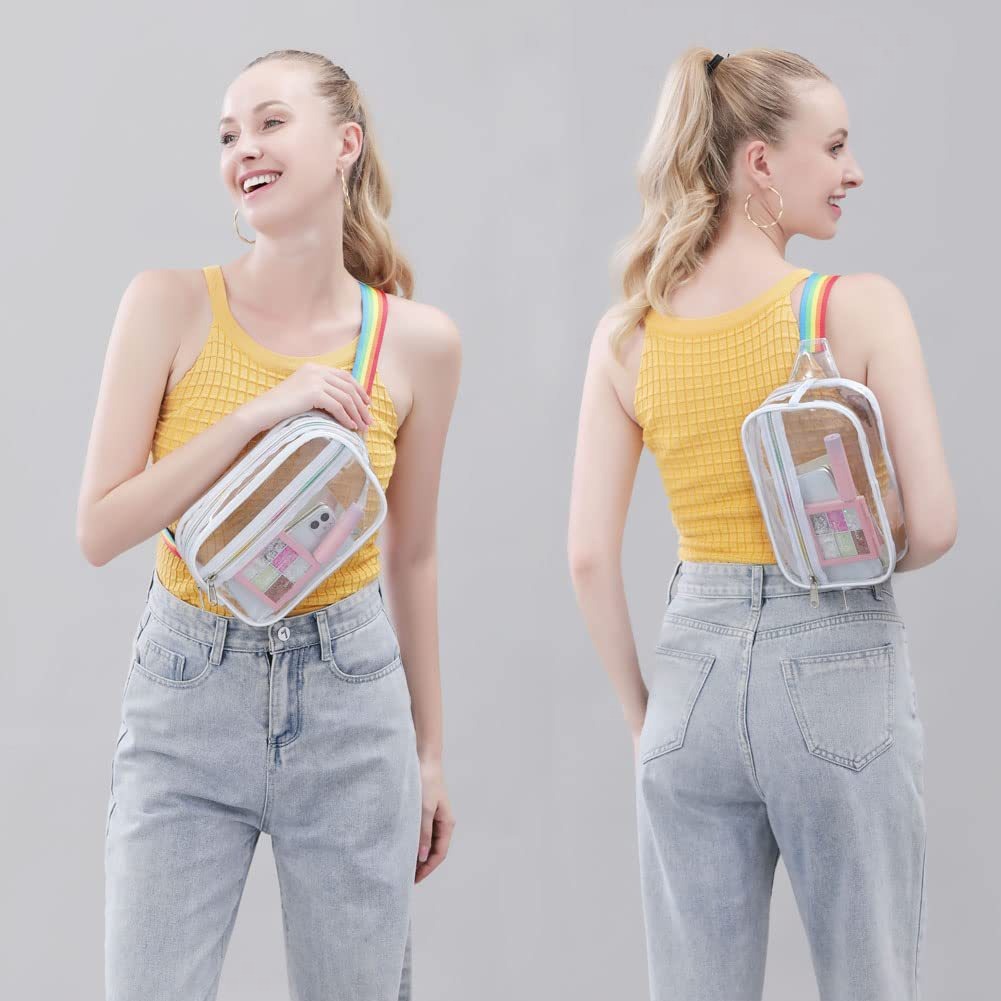 PVC Transparent Belt Bag – Adjustable Shoulder Strap Crossbody Fanny Pack for Sports & Travel – Waterproof Chest Purse with Stylish Design