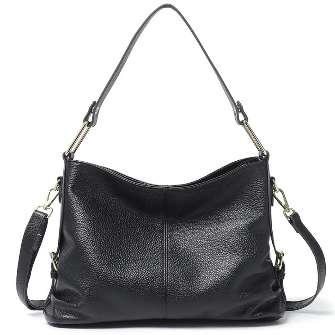 Elegant Genuine Leather Handbag - Stylish Fashion Leather Hobo Bag & Crossbody Tote Bag