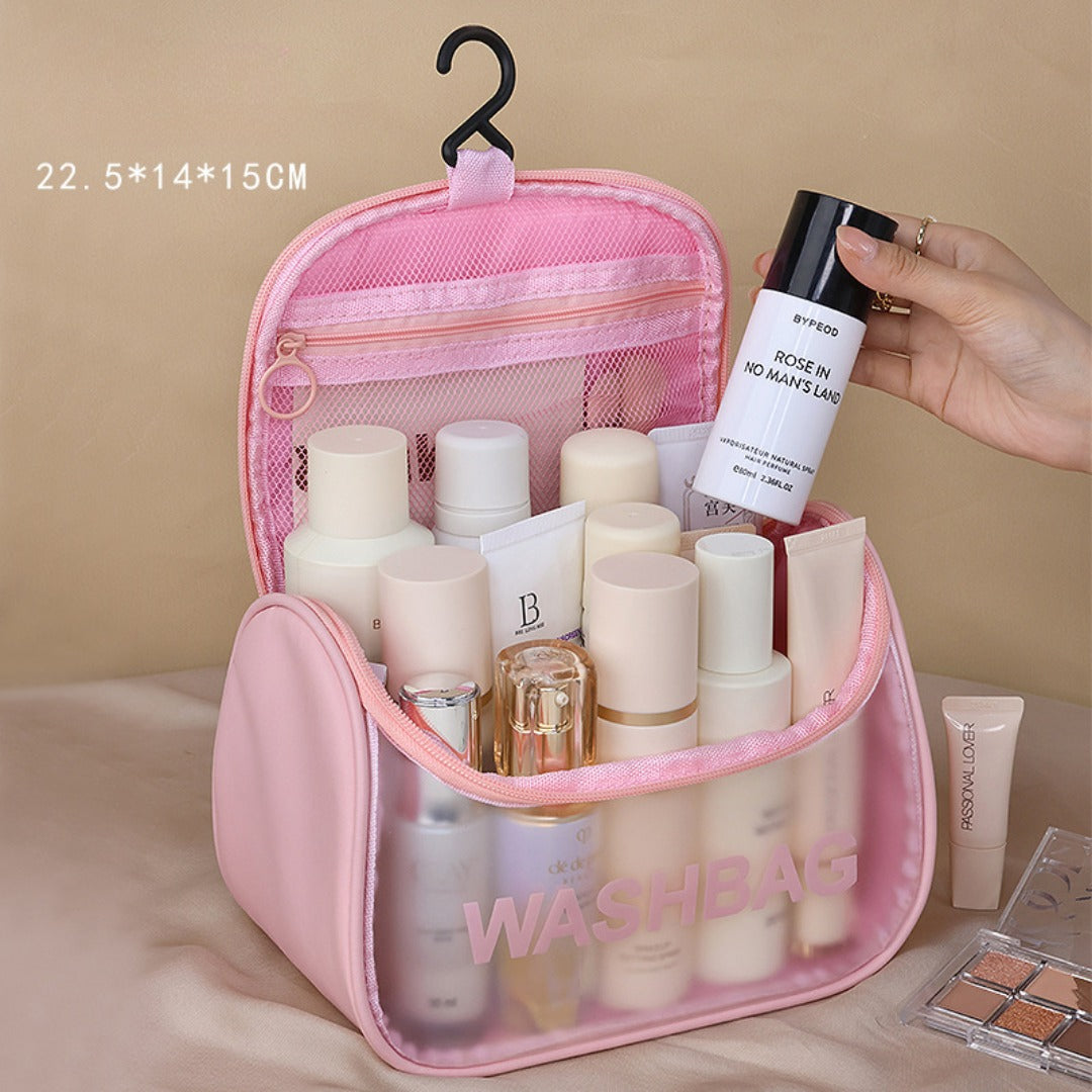 Travel Portable Cosmetic Bag – Large Capacity Unisex Hook Toilet Bag for Cosmetics Storage | Durable & Organized | Perfect for Travel and Daily Use