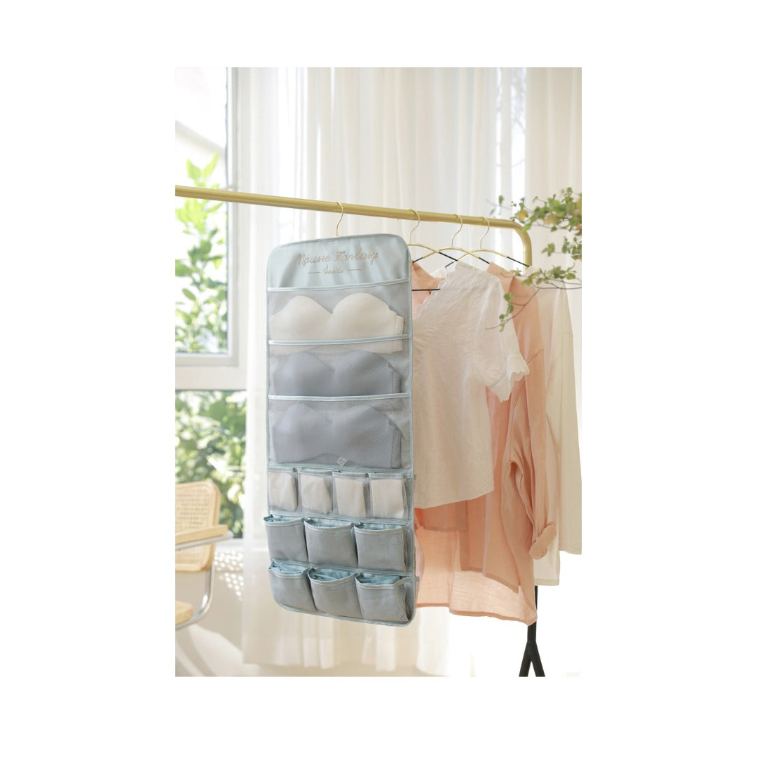 Underwear storage hanging bag, wall-mounted double-sided storage bag, underwear bra socks finishing bag, wardrobe hanging bag