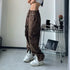 Vintage Cargo Pants Women Gyaru Brown Korean Fashion Baggy Baddies Streetwear Hippie Trousers Casual 90s Aesthetic