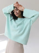 Fashion Pink Solid Warm Thick Loose Sweater Women Elegant O-neck Long Sleeve Knitted Pullover Top Autumn Female Tops Jumpers