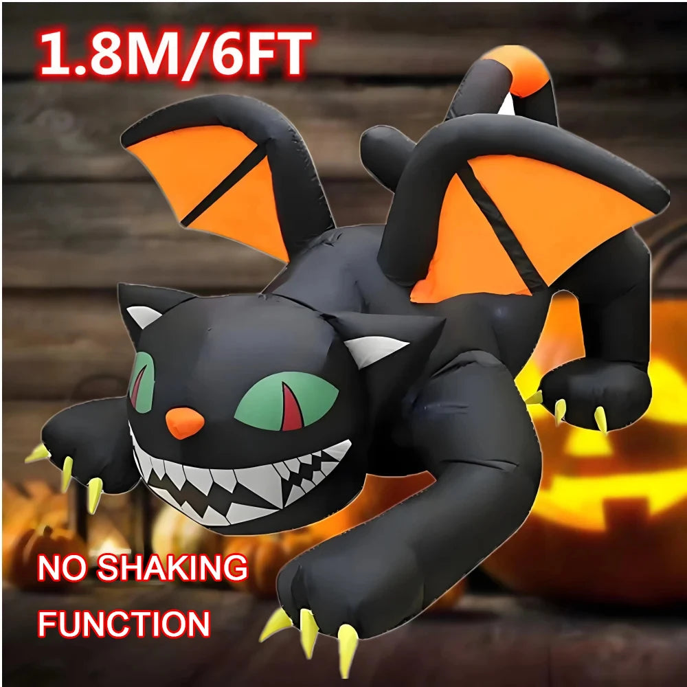 Halloween Inflatables Giant Inflatable Dragon Decorations with Wings Built-in LEDs Outdoor Indoor Party Garden Lawn Decor Toy