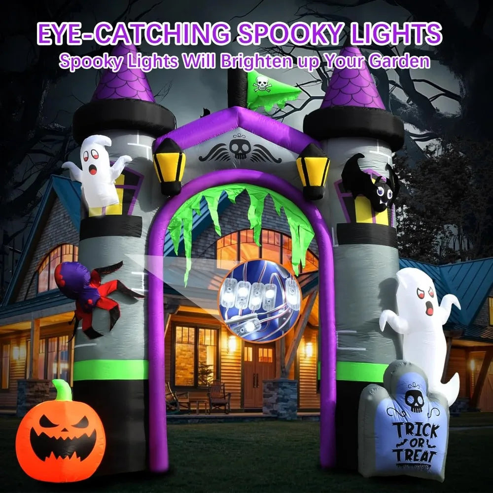 Halloween Inflatables, Outdoor Yard Decorations, Spooky Light-Up Blow Ups Inflatable Halloween Outside Decor, Archway Inflatable