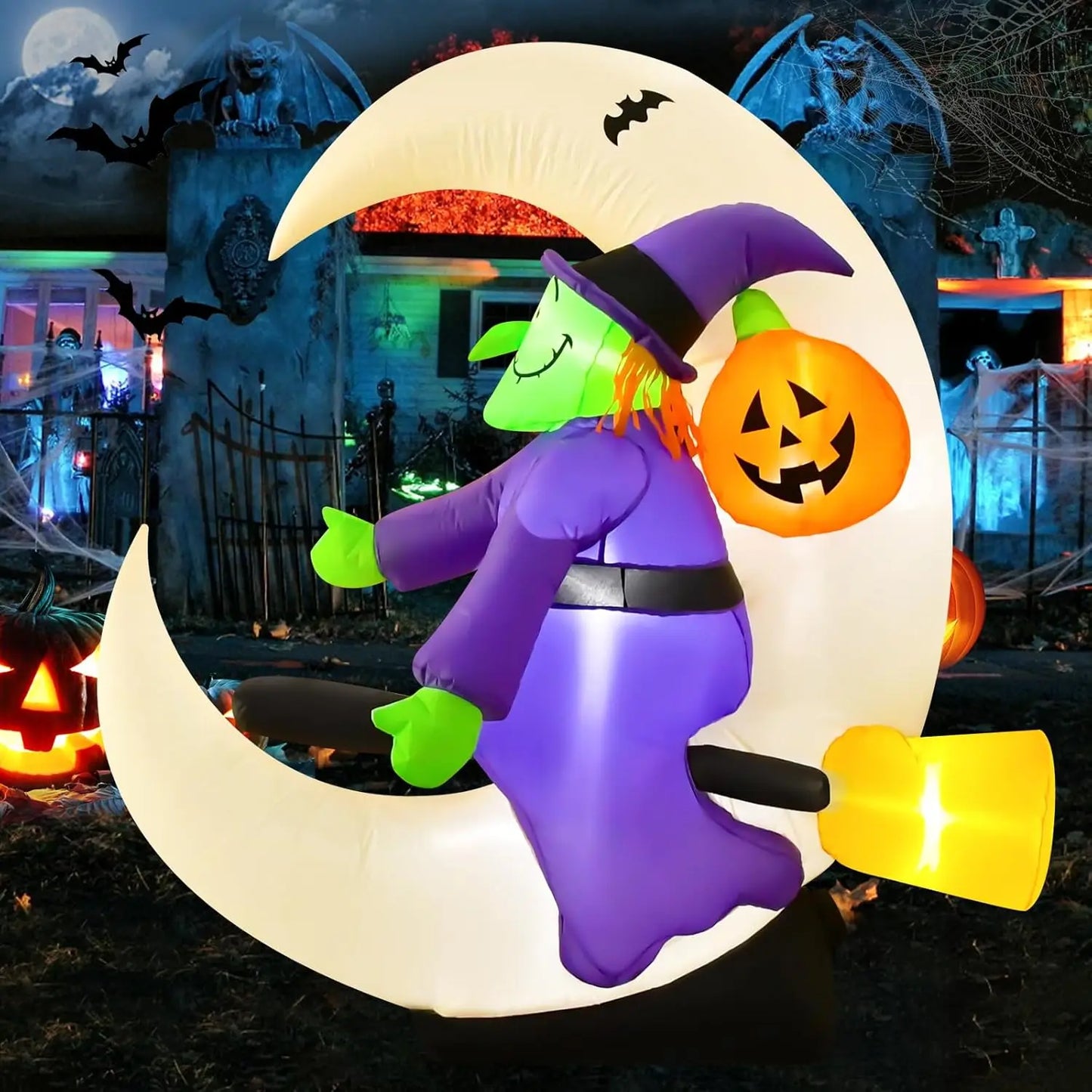 Halloween Inflatables, Outdoor Yard Decorations, Spooky Light-Up Blow Ups Inflatable Halloween Outside Decor, Archway Inflatable