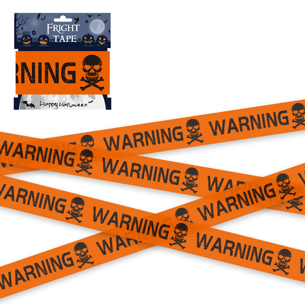 Halloween warning strip, single pack of plastic isolation tape decorating European and American ghost festival horror atmosphere warning line