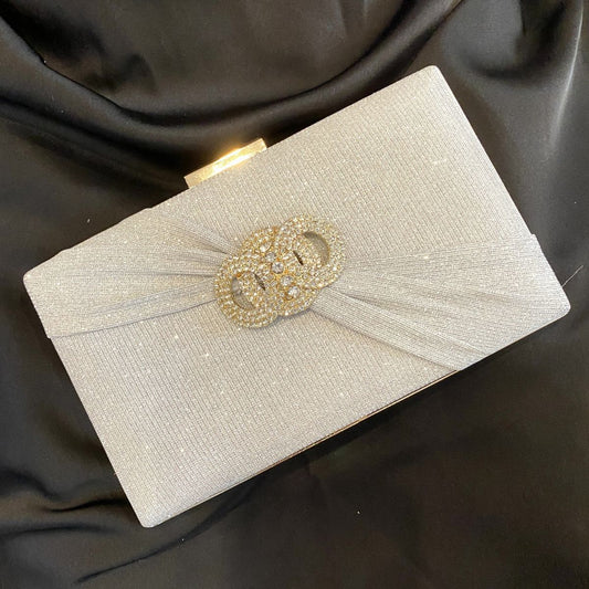 Diamond button-filled square clutch bag Diagonal wedding birthday dinner clutch bag