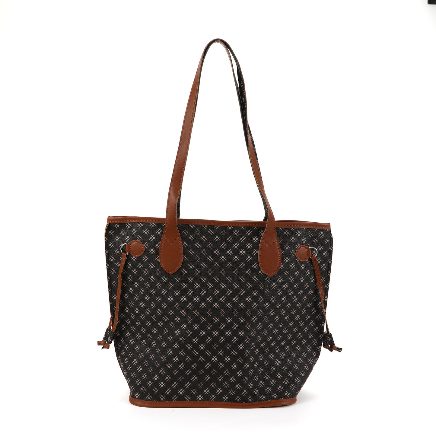 Ladies printed shoulder bag, versatile large capacity casual tote bag, big shoulder hobo bag