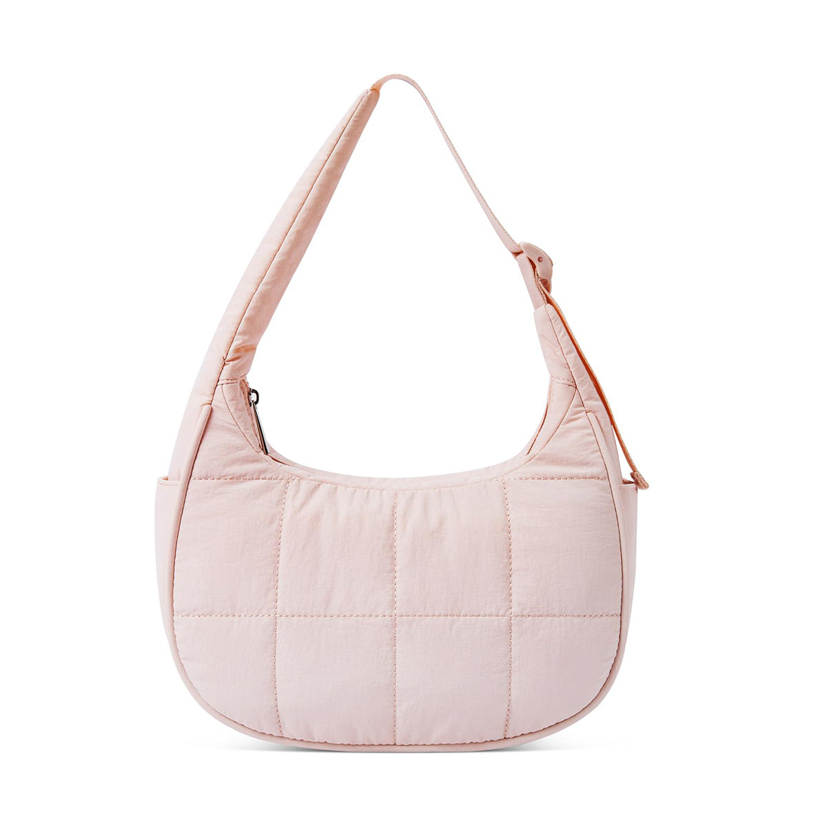 Nylon bag large capacity women's armpit bag, down bag versatile shoulder bag, solid color silk cotton handbag, puffer bag