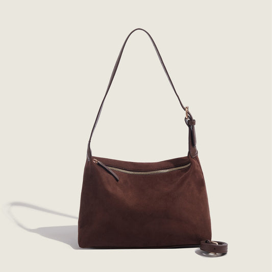 Autumn and winter suede matte suede underarm bag, vintage commuter hobo bag, shoulder crossbody bag