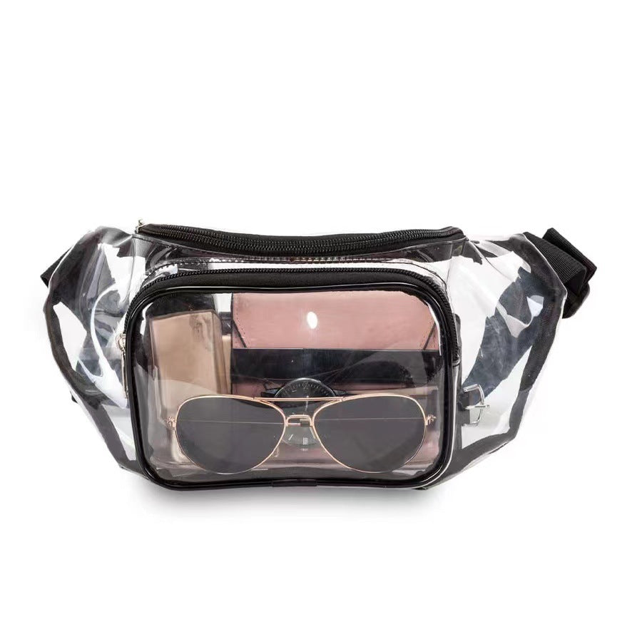 PVC transparent bag waterproof fanny pack Storage Bag for Portable Travel & Sports | Durable Fanny Pack with Clear Design for Secure and Easy Access