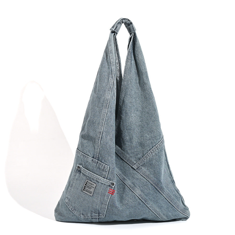 Washed denim hobo bag, underarm shoulder bag, large capacity tote shoulder bag, handbag versatile