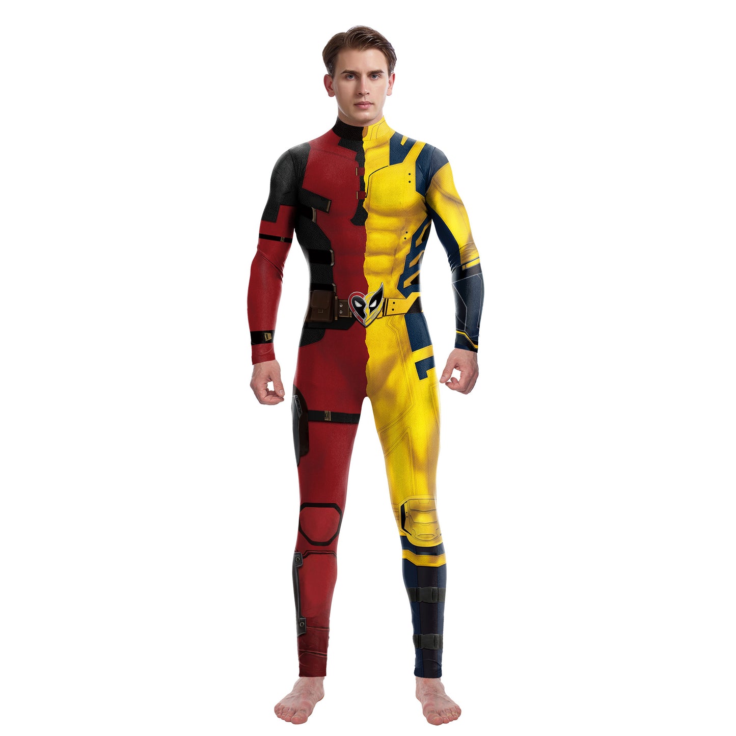 onepiece Halloween movie cos suit Deadpool 3 Wolverine costume playing suit printed jumpsuit