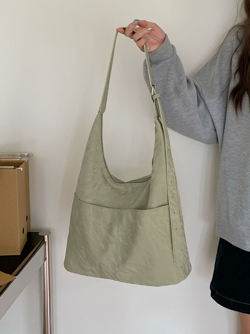 Soft large capacity hobo bag, women's summer work shoulder bag, underarm bag, casual commuter tote bag