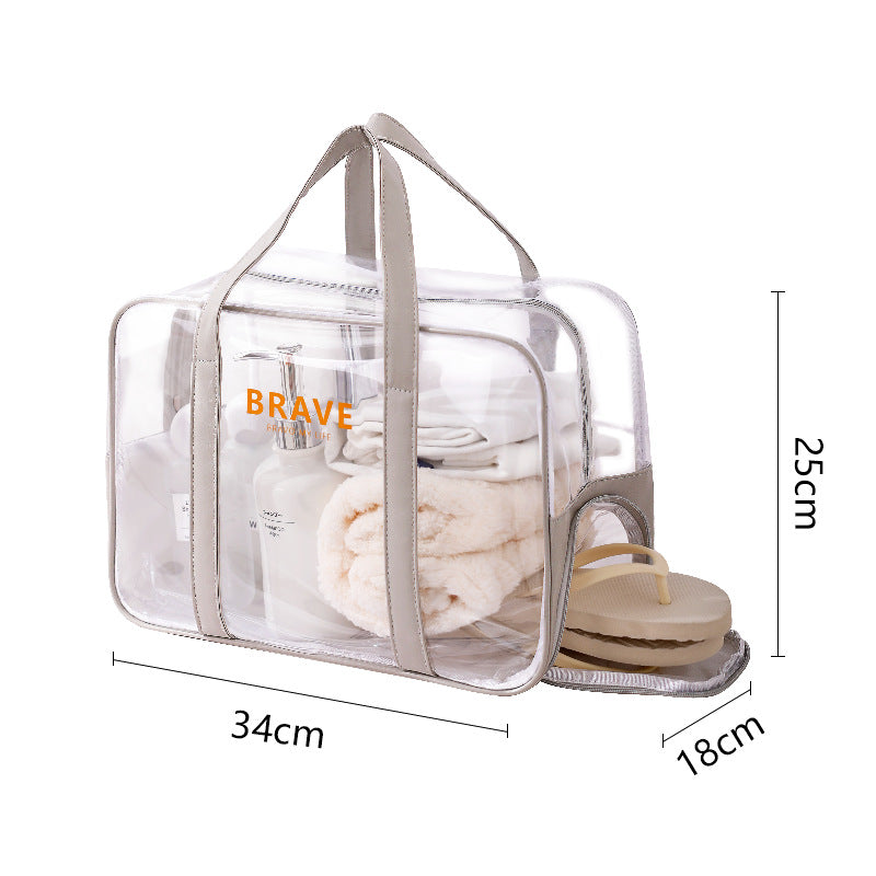 Waterproof beach bag, wet and dry separation fitness bag, toiletry bag, storage goggles, swimsuit swimming bag, Transparent Cosmetic Bag,