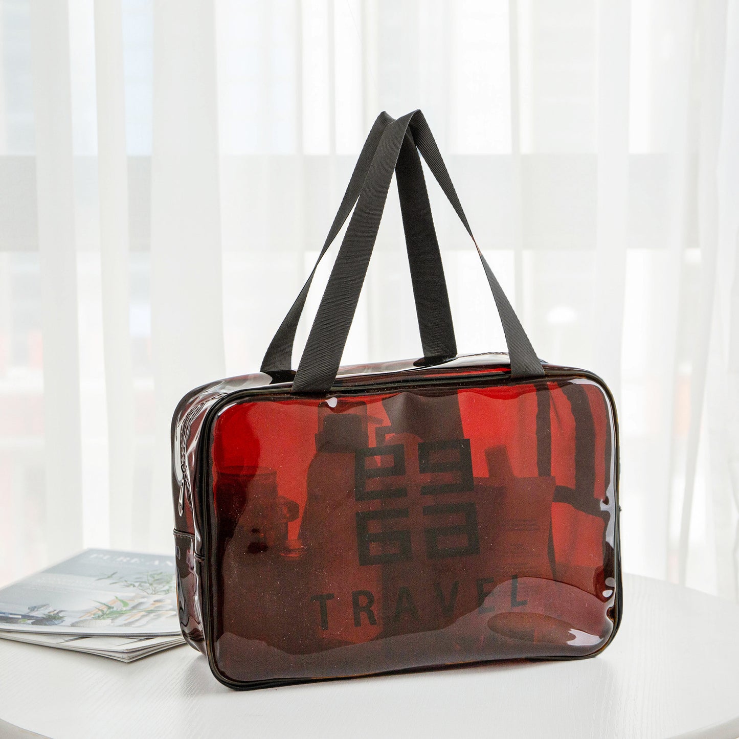 Transparent Toiletry Bag,Wash bag portable cosmetic bag, waterproof travel cosmetics large-capacity storage bag