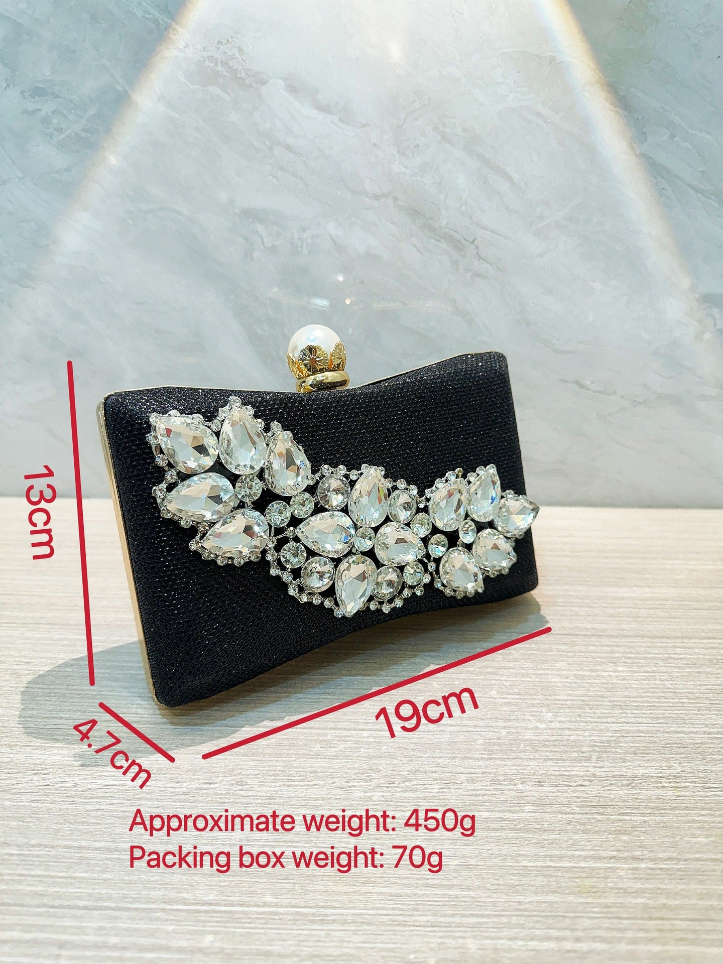 Glass rhinestone handbag Wedding birthday socialite party dinner bag