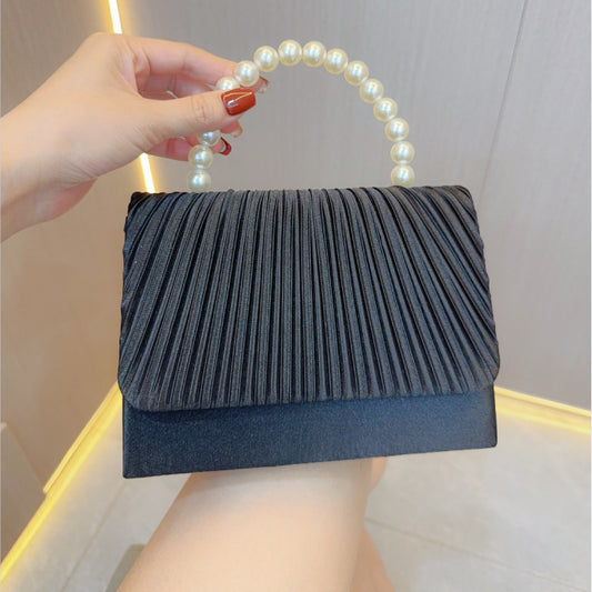 Women's Handheld Bag, Unique French Pleated Evening Dress Bag, Crossbody Handheld Banquet Bag M4647-009W85