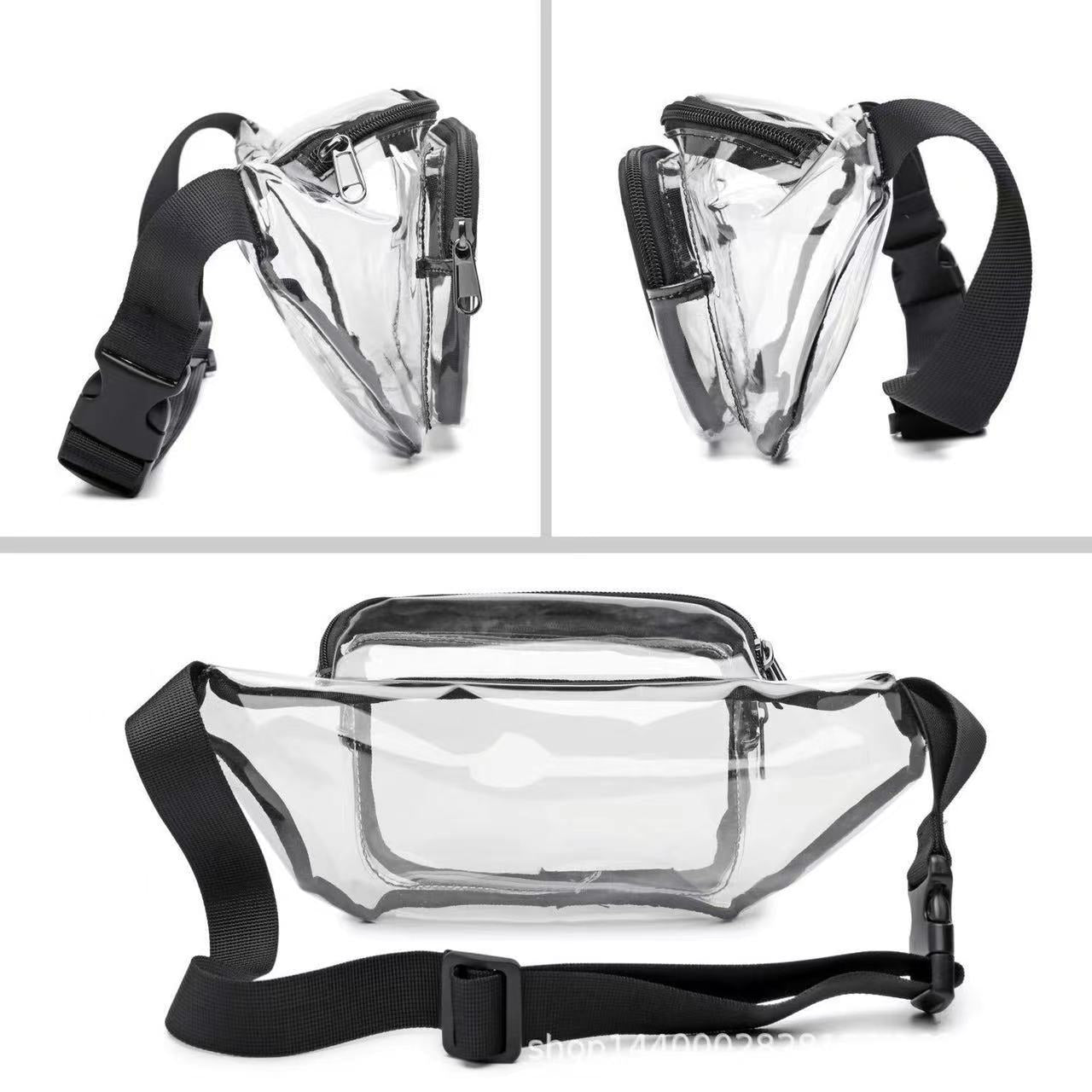 PVC transparent bag waterproof fanny pack Storage Bag for Portable Travel & Sports | Durable Fanny Pack with Clear Design for Secure and Easy Access