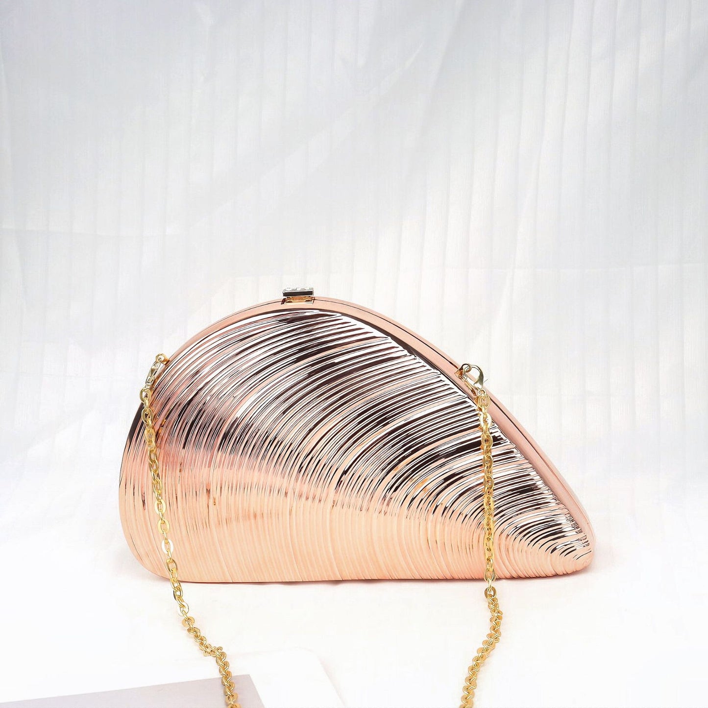 Gold Neocrylic Dinner Bag, Shell Dinner Bag Crossbody Chain, Shinny Clutch Purse Party, Prom Bag, Party Purse, Prom Bags Clutch,