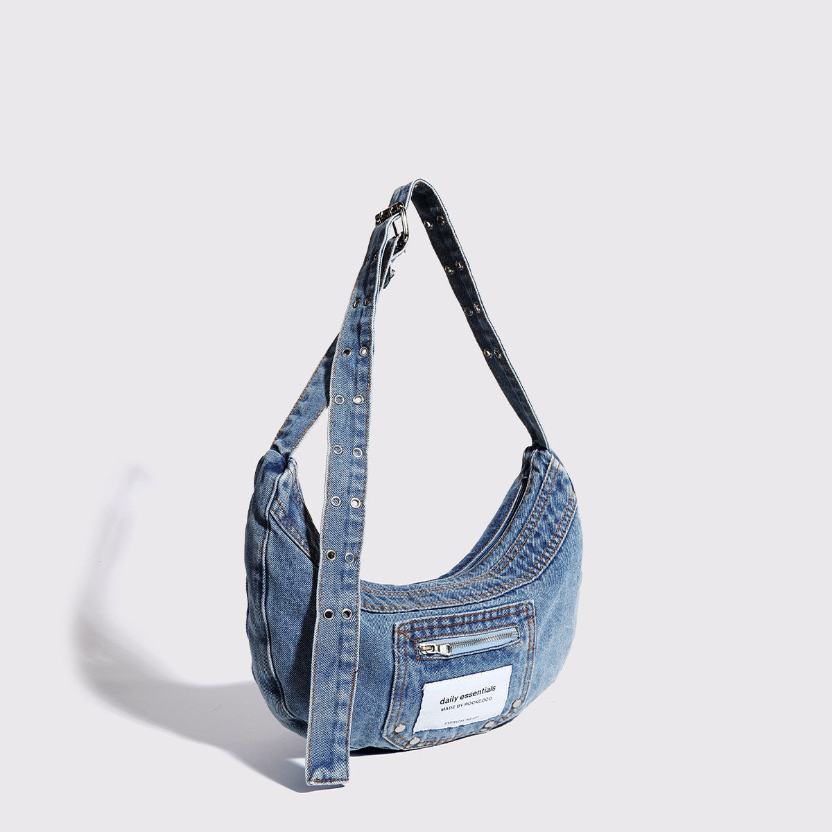 Stylish Underarm Bag – Vintage Design Hobo Bag with Washed Denim Charm for Everyday Elegance